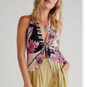 Free People Hot Tropics Tank top shirt XS whimsigoth boho hippie asymmetric